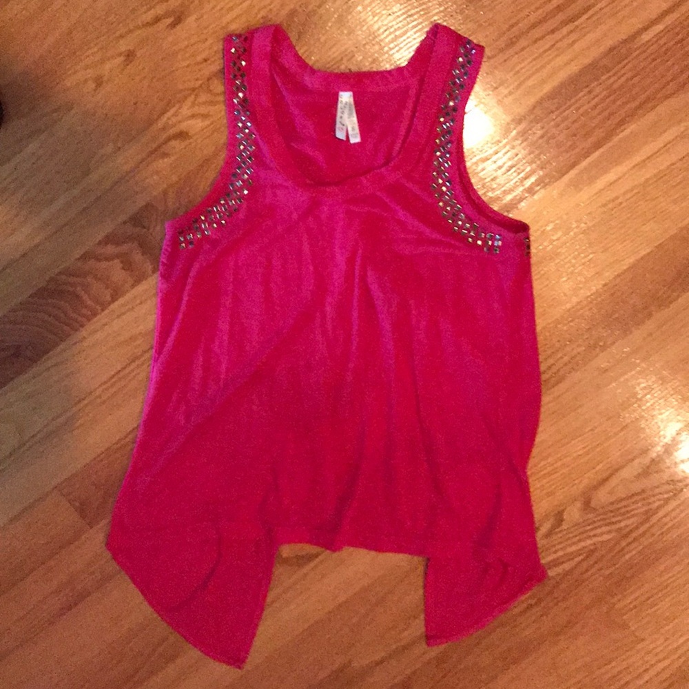 Pink open back top